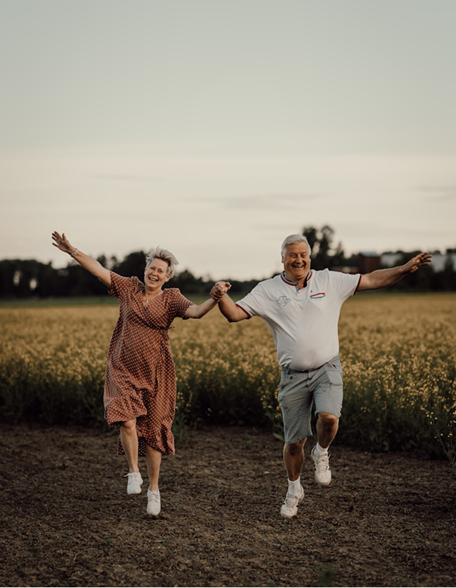 Happy seniors enjoying trip